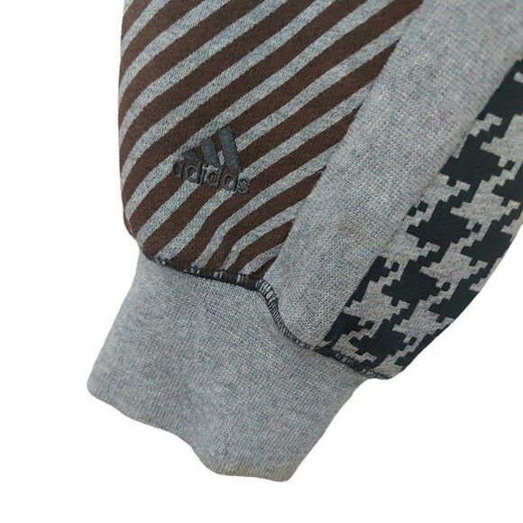 Adidas Ivy Park Cropped Halls Of Ivy Hoodie Womens XS Gray Brown Allover Print - Picture 7 of 11